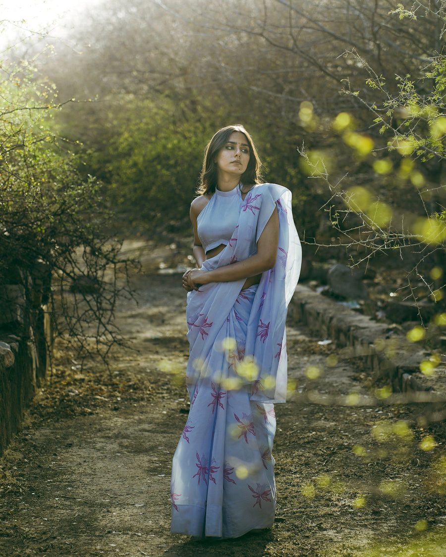 Azure Sky Blue Falak Saree