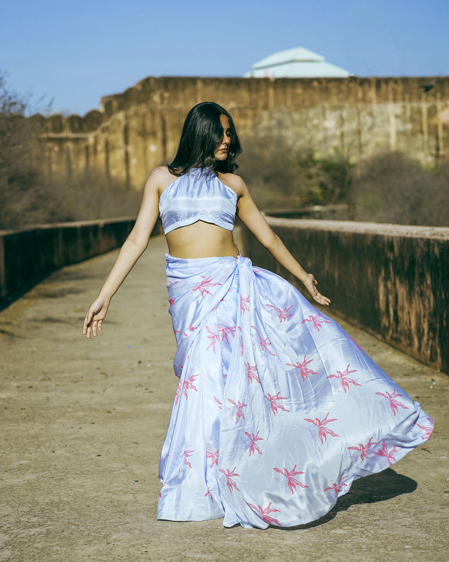 Azure Sky Blue Falak Saree