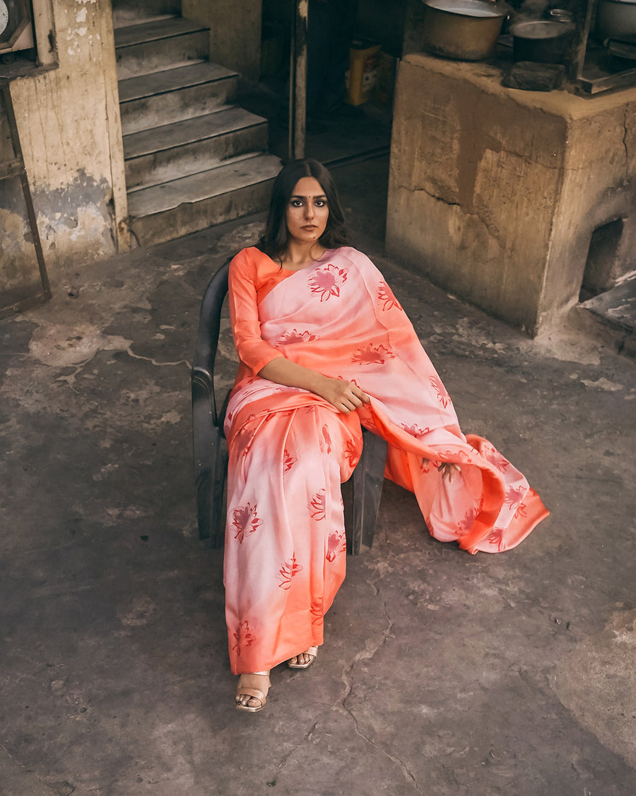 Soft Peach Niloufer Saree