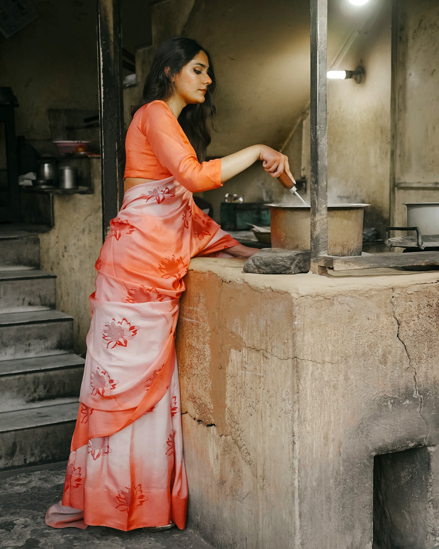 Soft Peach Niloufer Saree