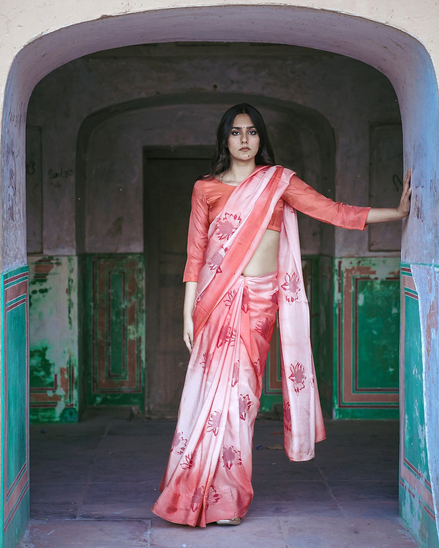 Soft Peach Niloufer Saree