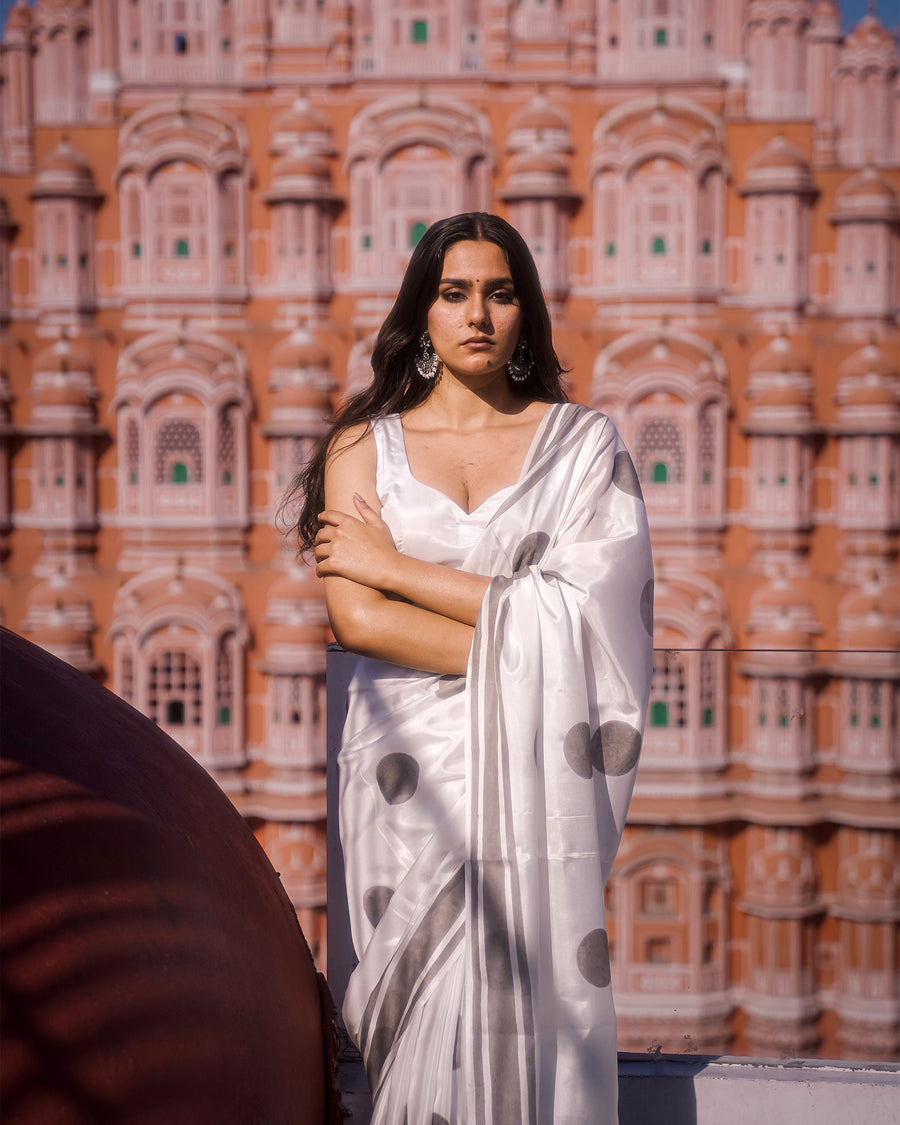 Pure White Rabab Saree