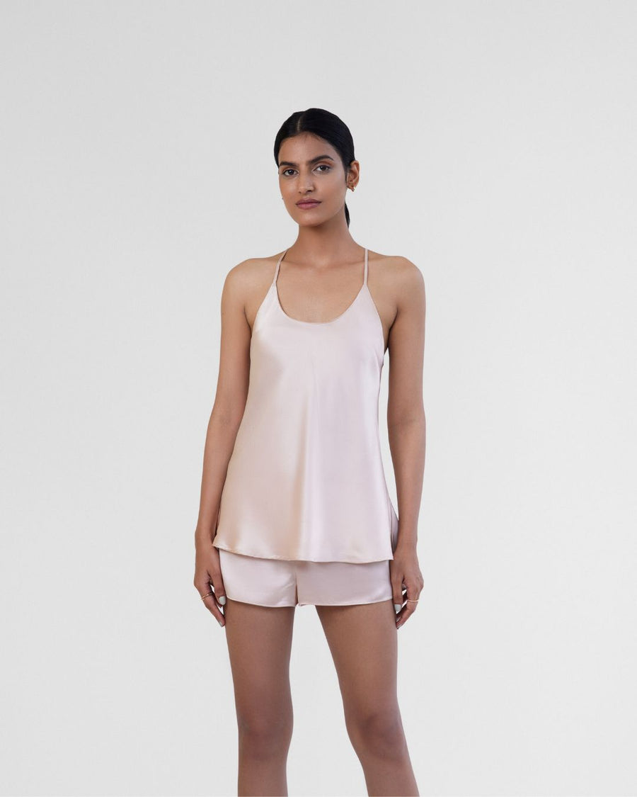 Cameo Rose Silk Camisole Top