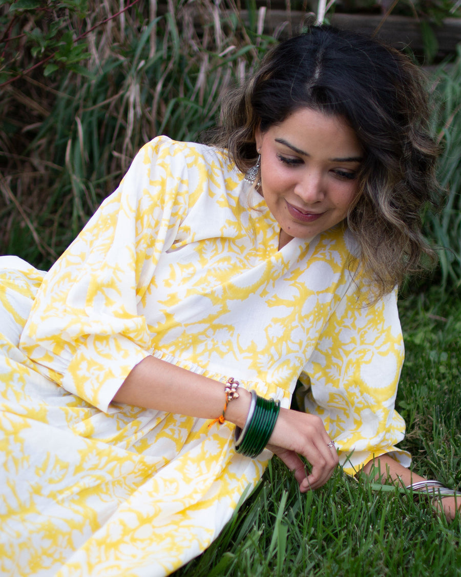 Sunshine Yellow 100% Organic Cotton Casual dress