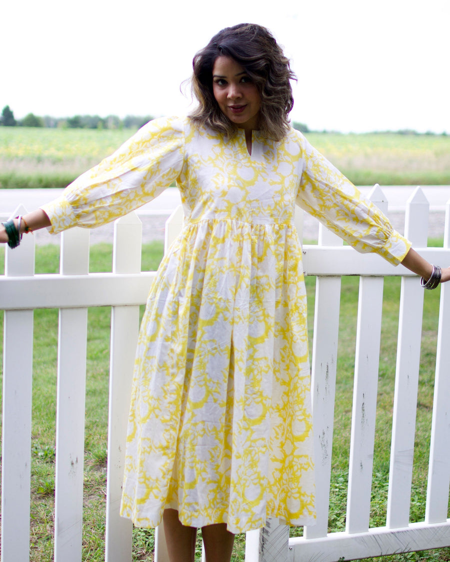 Sunshine Yellow 100% Organic Cotton Casual dress