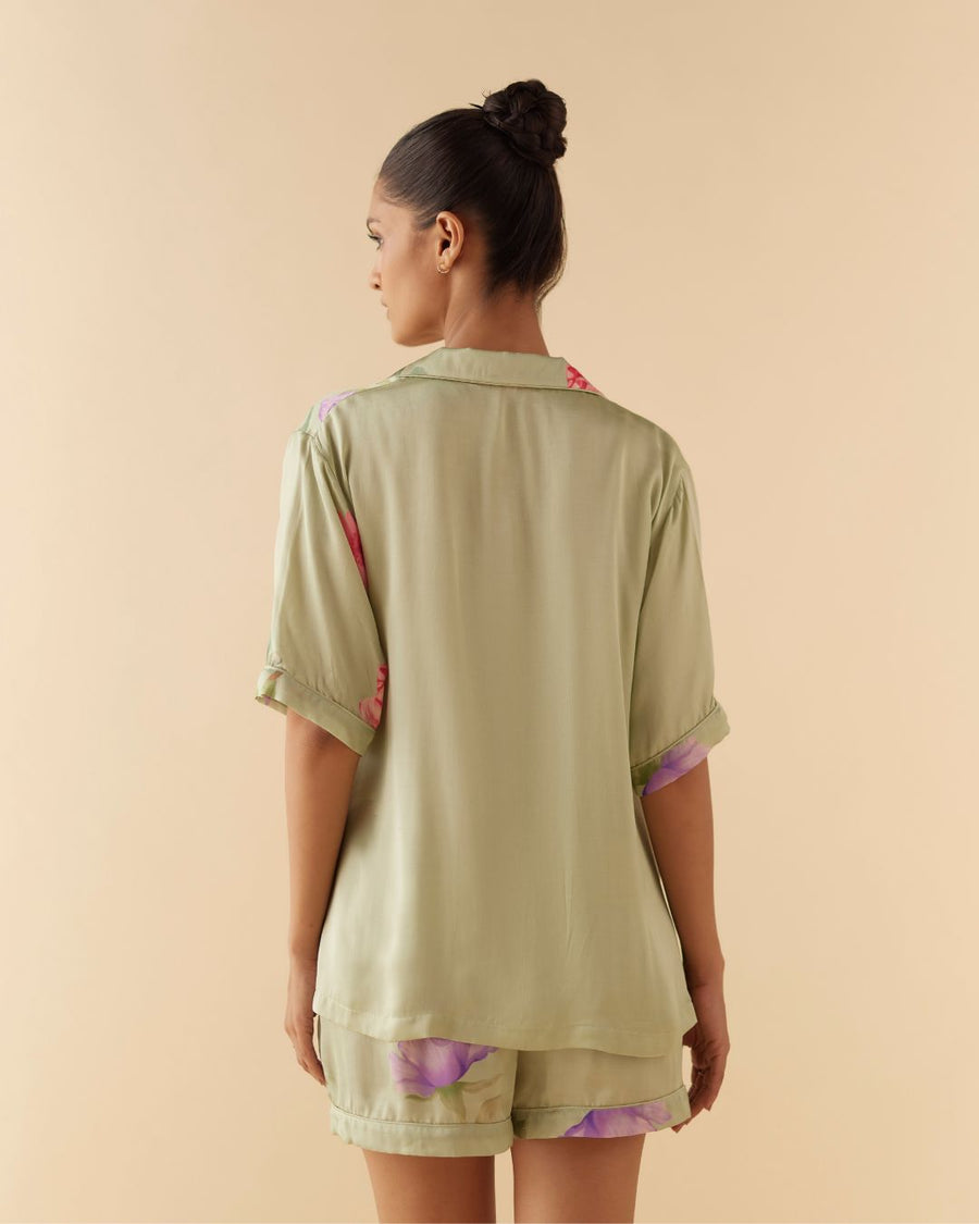 Lounge to Sleep Shorts Set in Sage Green