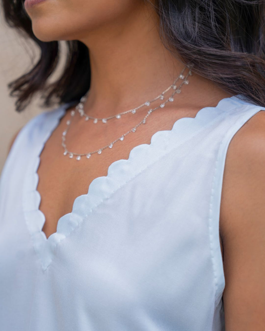 Bit of Blue Scalloped Top