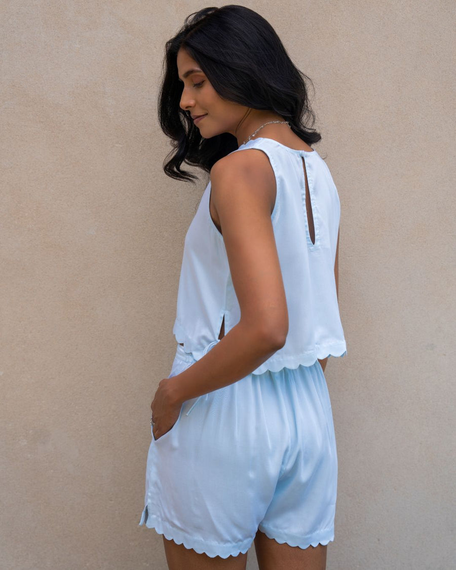 Bit of Blue Scalloped Top