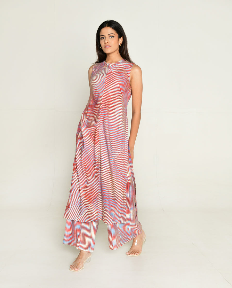 Plosky Cloud Kurta With Wide Leg Pant