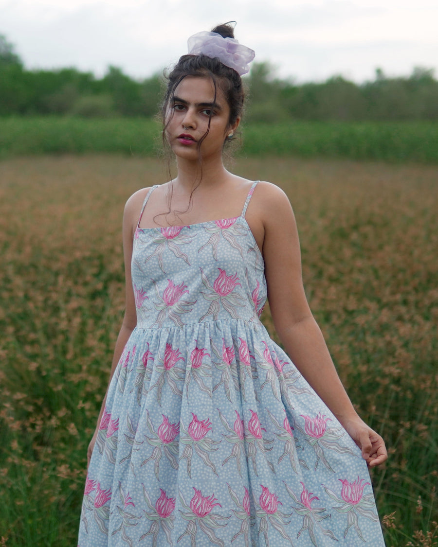 Ethereal Blue Organic Cotton Dress