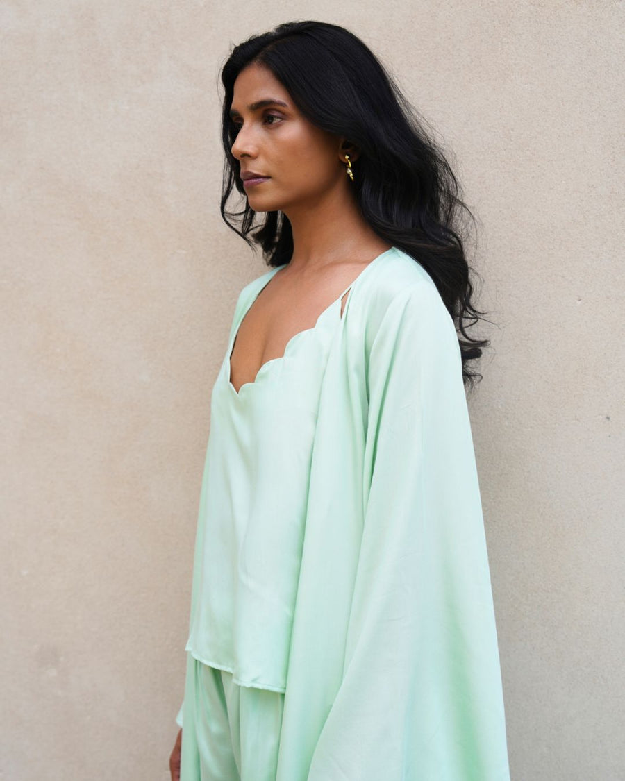 Sage Green Robe & Camisole Set