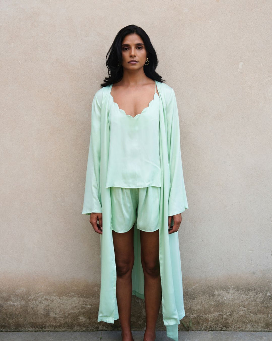 Sage Green Robe & Camisole Set